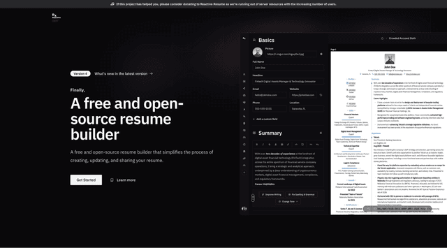 Reactive Resume